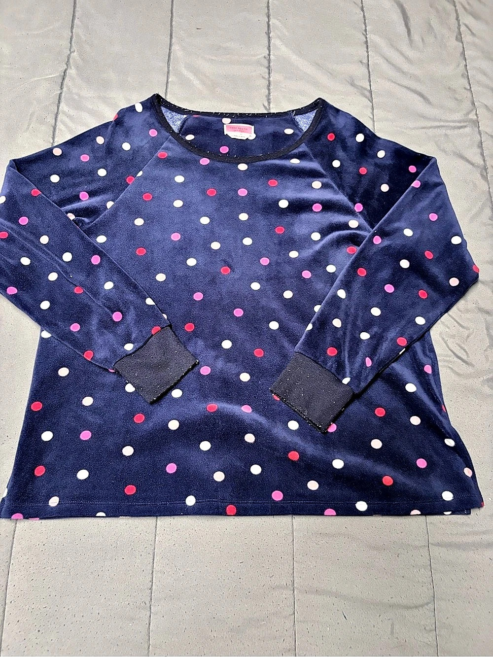 Kate Spade Polka Dot Long Sleeve Top in Blue & Pink Size Small